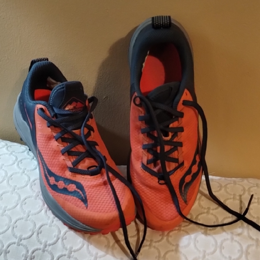 Saucony Orange and Blue Sneakers Athletic Design